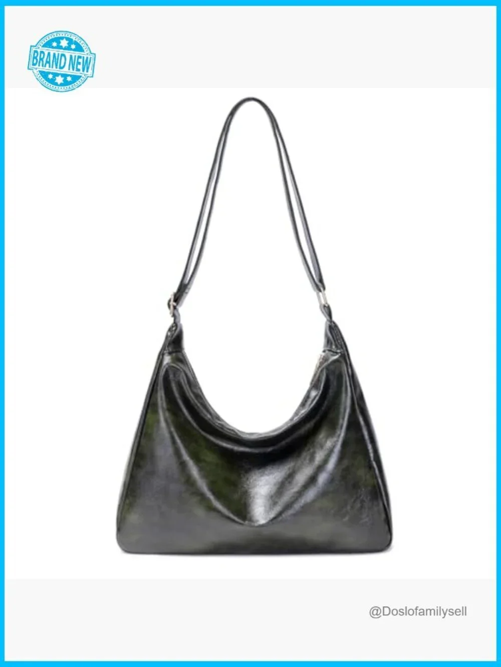 Foldable Vegan Leather Hobo Bag Tote Large Capacity Shoulder Crossbody